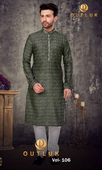 Outluk Vol 106 Designer Festive Wear Mens Wear Kurta Payjama Collection